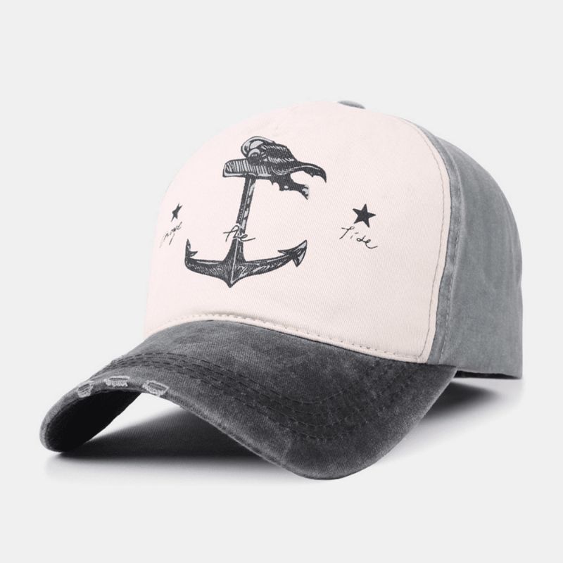 Unisex Mærke Gammelt Piratskib Ankermønster Ivy Cap Udendørs Solcreme Baseballhatte Stretch Fit Cap