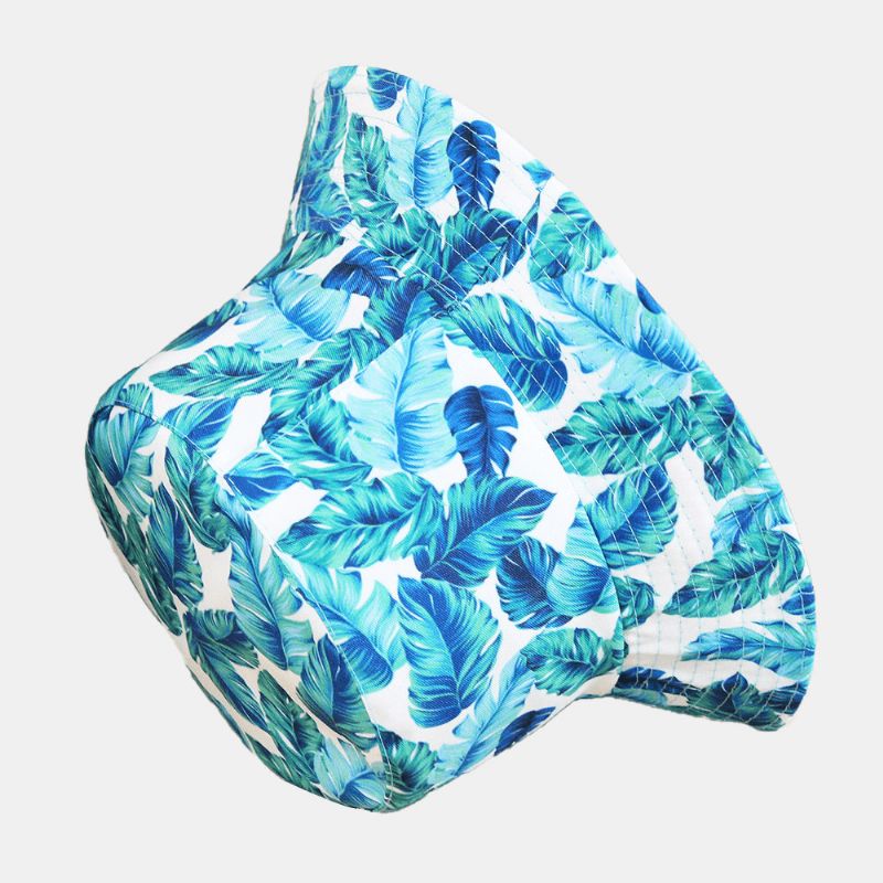 Unisex Overlay Blade Print Vendbar Bucket Hat Dobbeltsidet Solhat Sommerrejse Strandhat