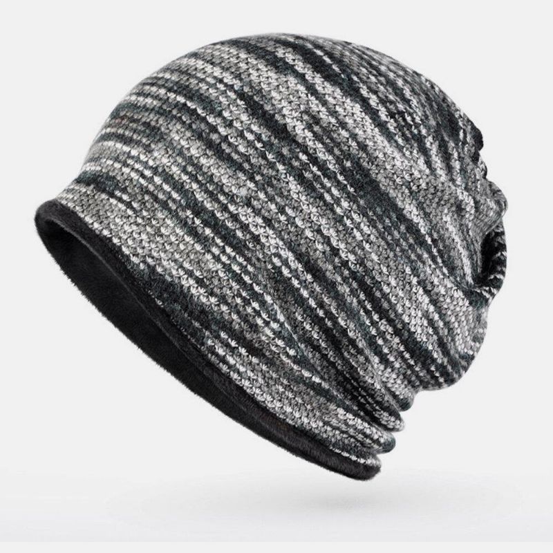 Unisex Plus Velvet Varm Tyk Udendørs Blandet Farve Casual Personality Brimless Beanie