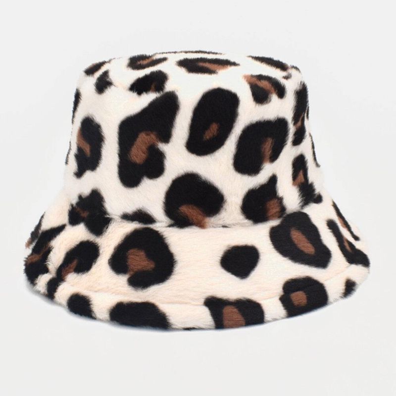 Unisex Plys Blød Varm Afslappet Sød Leopardmønster Bøttehat