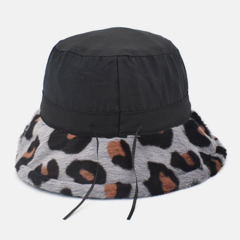 Unisex Plys Blød Varm Afslappet Sød Leopardmønster Bøttehat