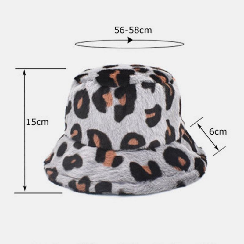 Unisex Plys Blød Varm Afslappet Sød Leopardmønster Bøttehat