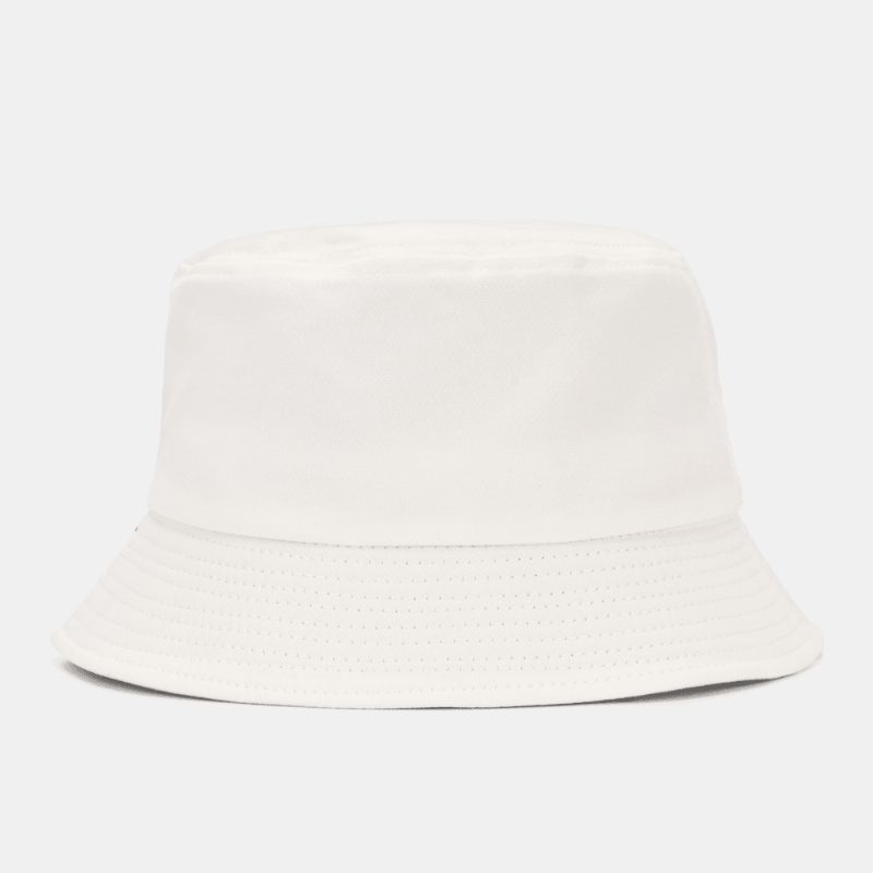 Unisex Smilemønster Patch Solhat Med Bred Skygge All-Match Udendørs Casual Solskygge Bucket Hat