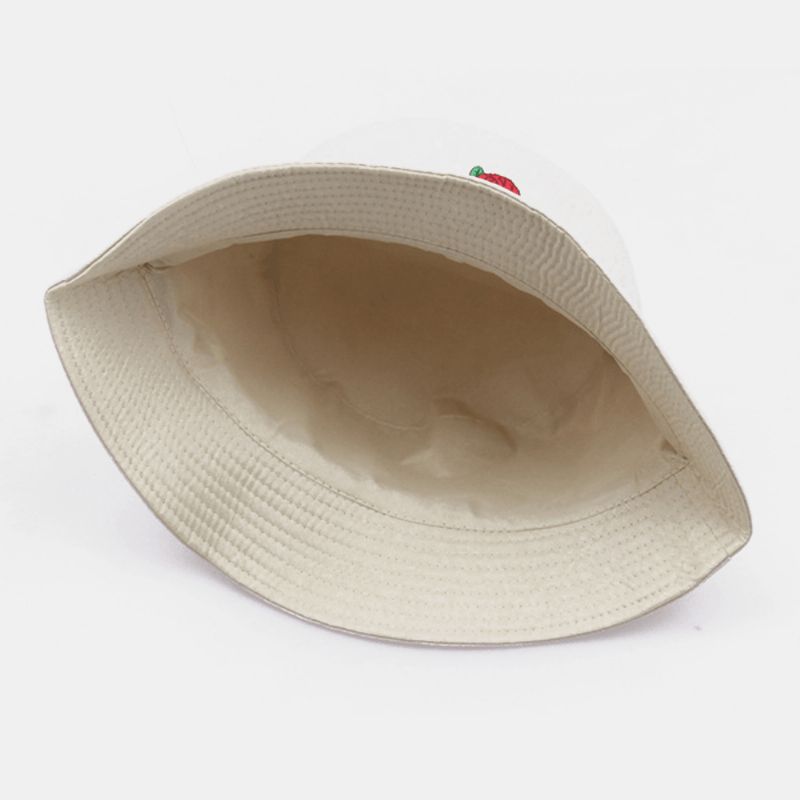 Unisex Tegneserierosebroderi Twill Kasket Udendørs Solcreme Solskærm Bucket Hat