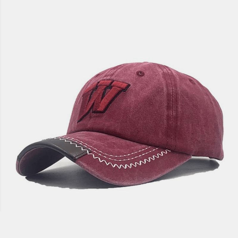 Unisex Vasket Baseballkasket Bomuld Brevbroderi Retro Matchende Kasket Afslappet Justerbar Kasket