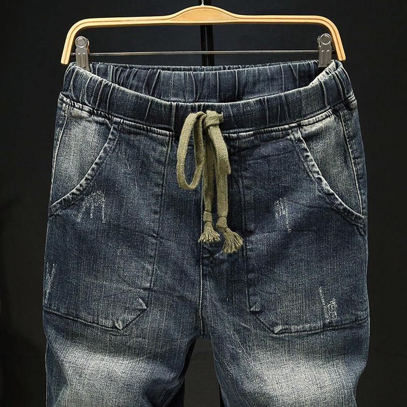 Casual Snoretræk Ripped Washed Harem Jeans Til Mænd