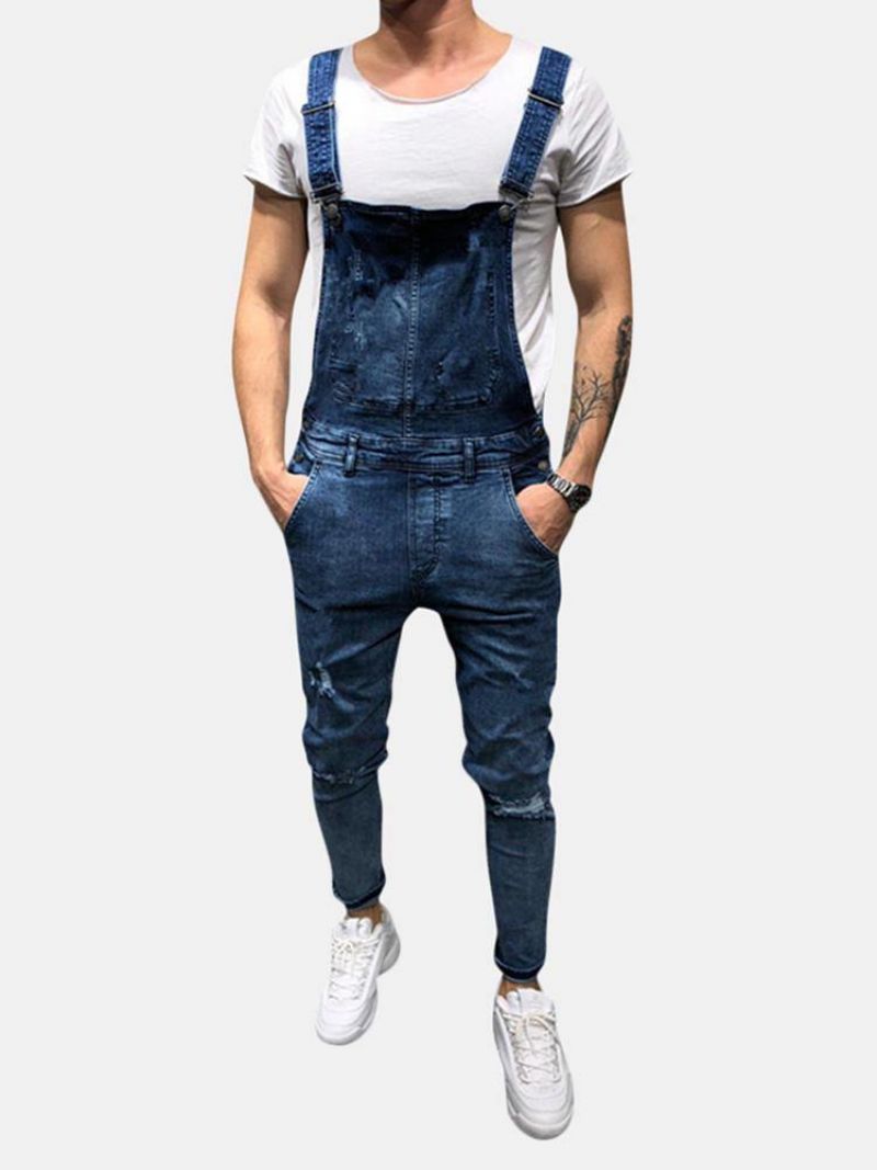 Denim Overalls Seler Rippede Jeans Til Mænd