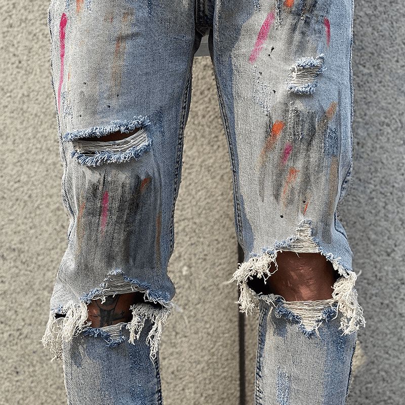 High Street Splash Ink Paint Rendering Rippede Jeans