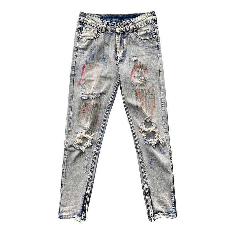 High Street Splash Ink Paint Rendering Rippede Jeans