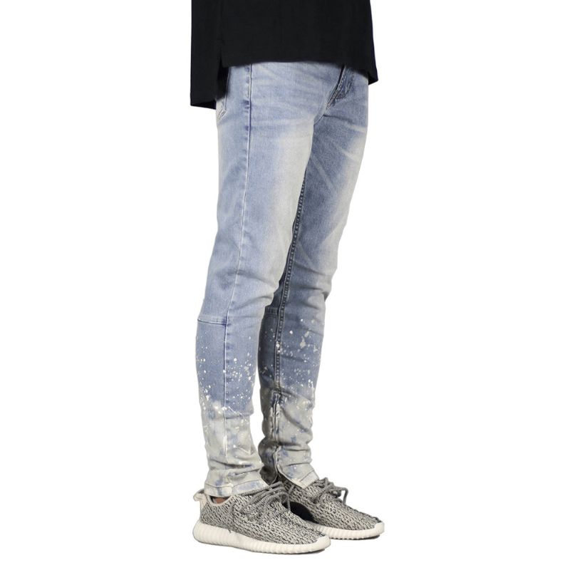 Mænds Jeans Gradient Farve Mode Stor Størrelse Blå Herrejeans