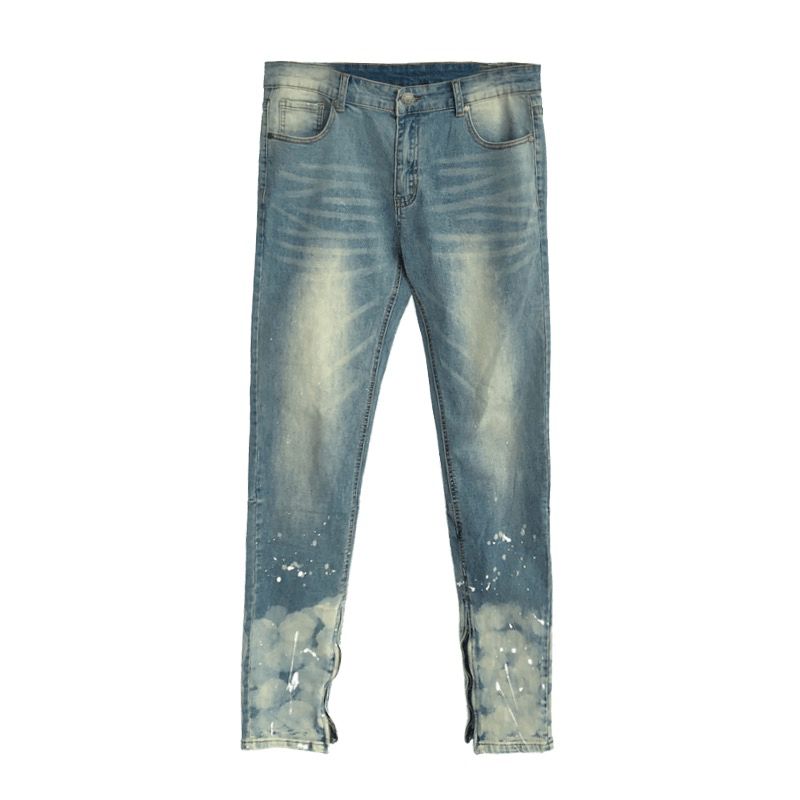 Mænds Jeans Gradient Farve Mode Stor Størrelse Blå Herrejeans