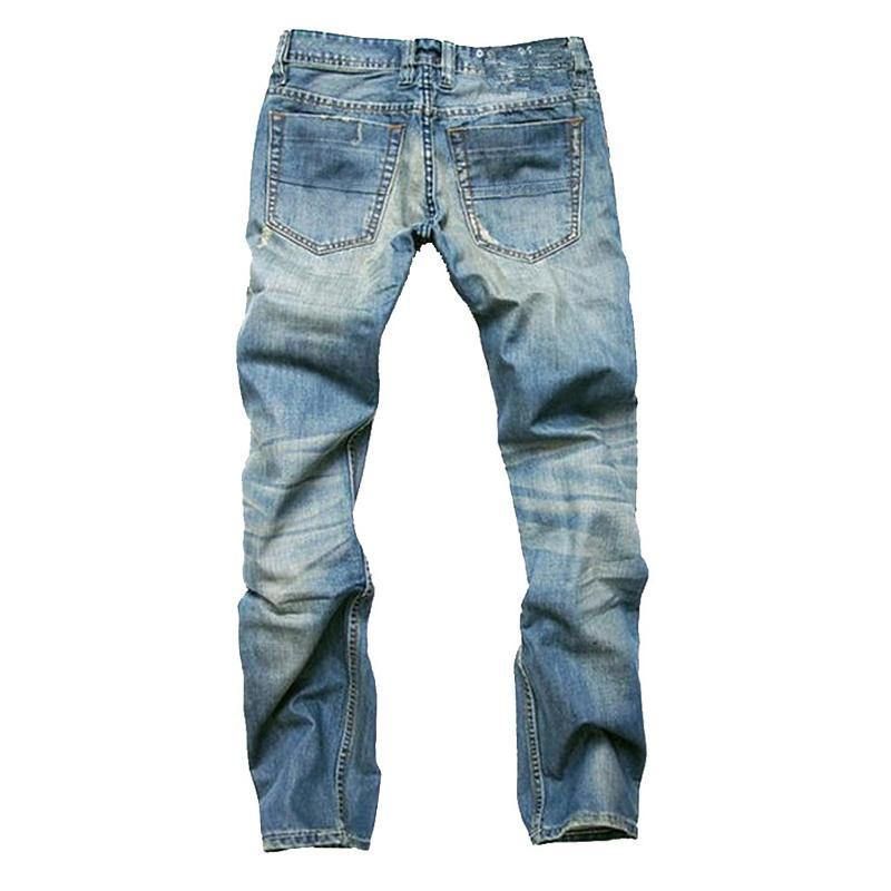 Rippede Foldsøm Lige Vaskede Jeans