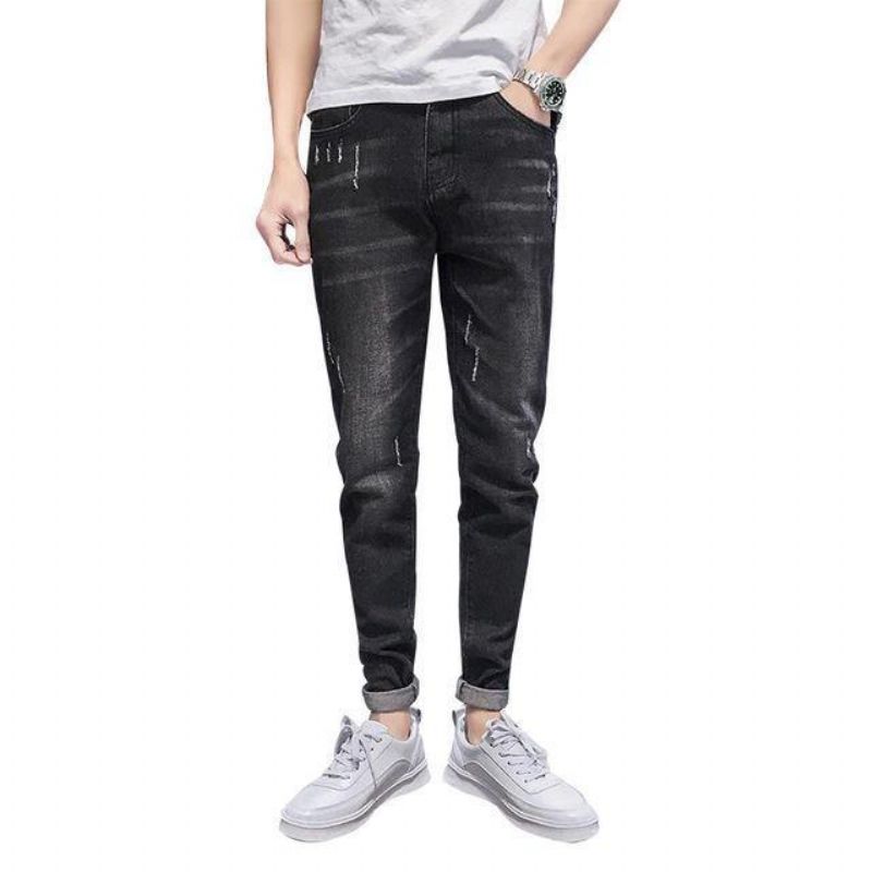 Sæson Nye Elastiske Mænds Jeans Casual Slim Feet Bukser Trend Mænds Lange Bukser