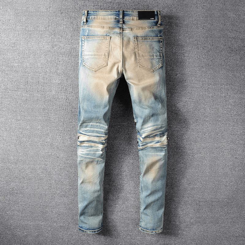 Slim-Fit Jeans Med Knæsyning