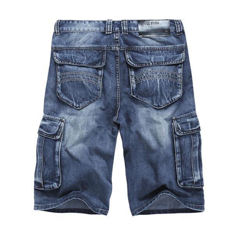 Sommer Mænds Store Lommer Jeans Loose Street Skateboard Denimshorts