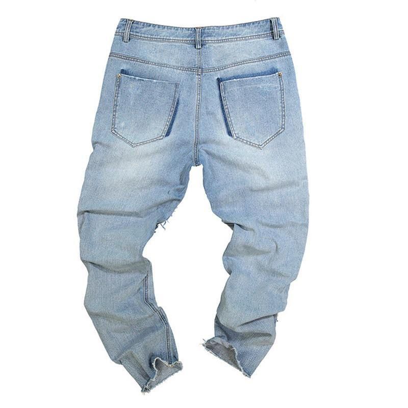 Stilfulde Patchwork Hip-Hop Blå Vaskede Designerjeans