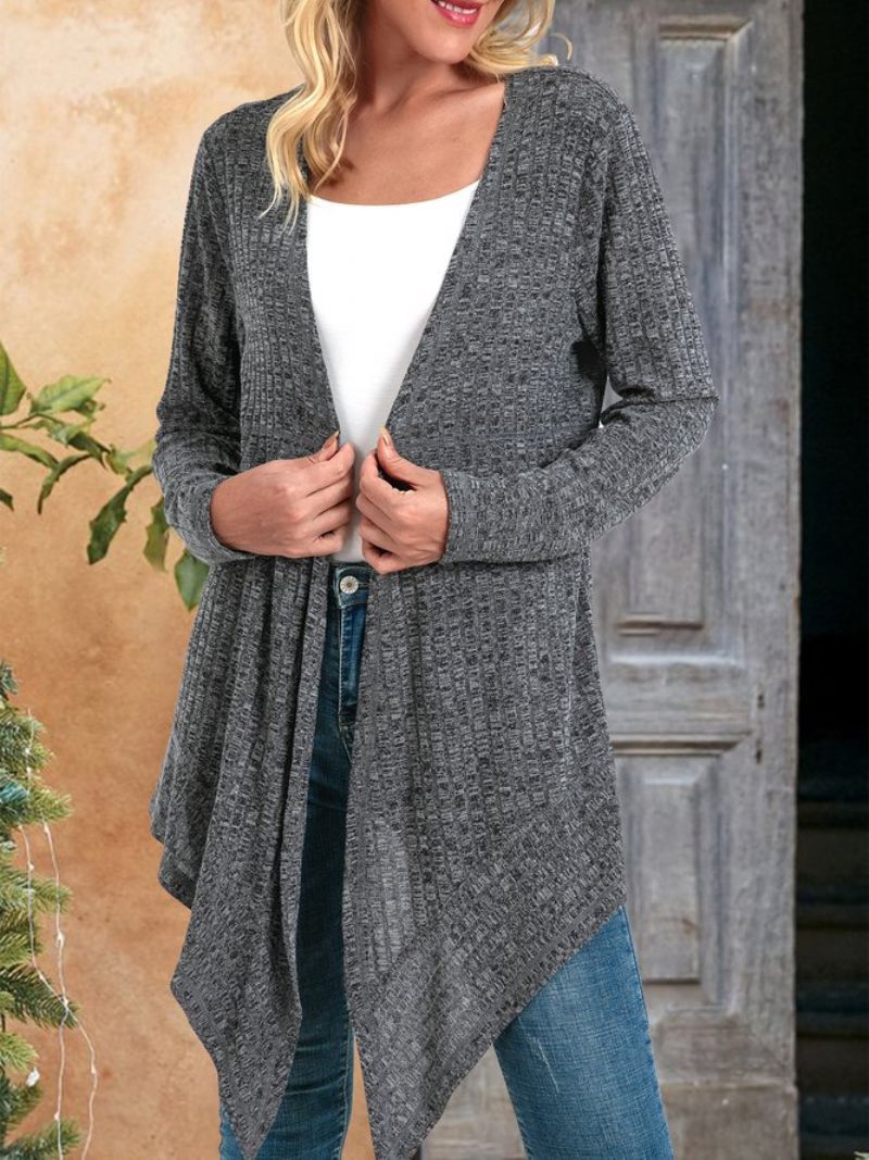 Deep Grey Shift Casual Knit Frakke