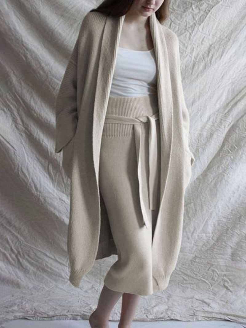 Langærmet Elegant Loose Sweater Coat