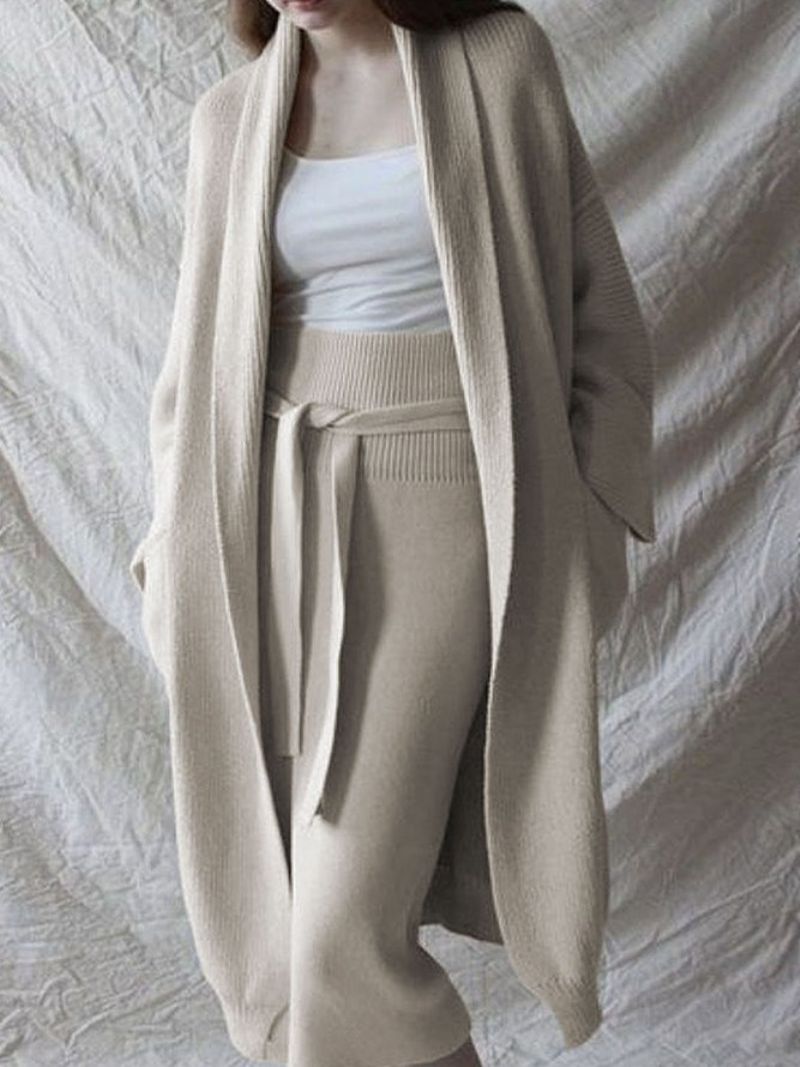 Langærmet Elegant Loose Sweater Coat