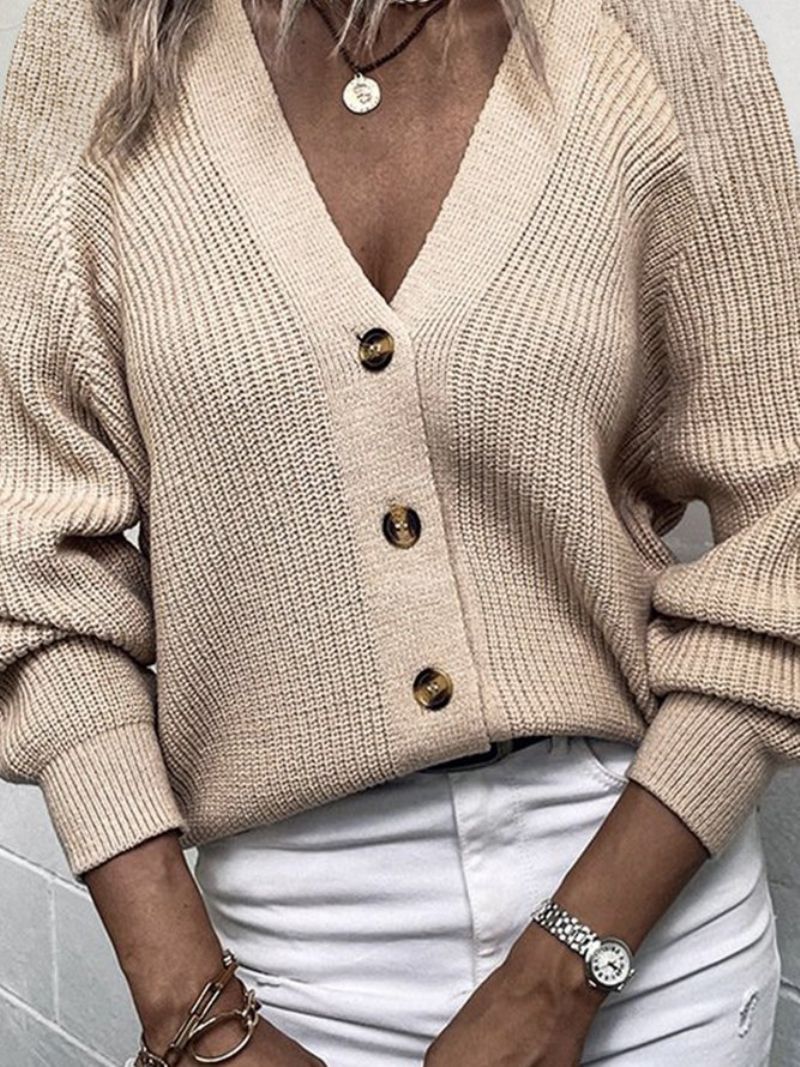 Langærmet Loose Casual Sweater Coat