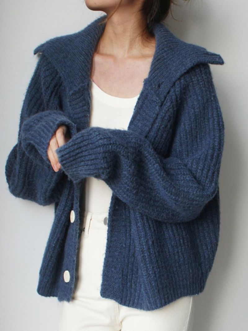 Standkrave Urban Almindelig Knappet Sweater Cardigan