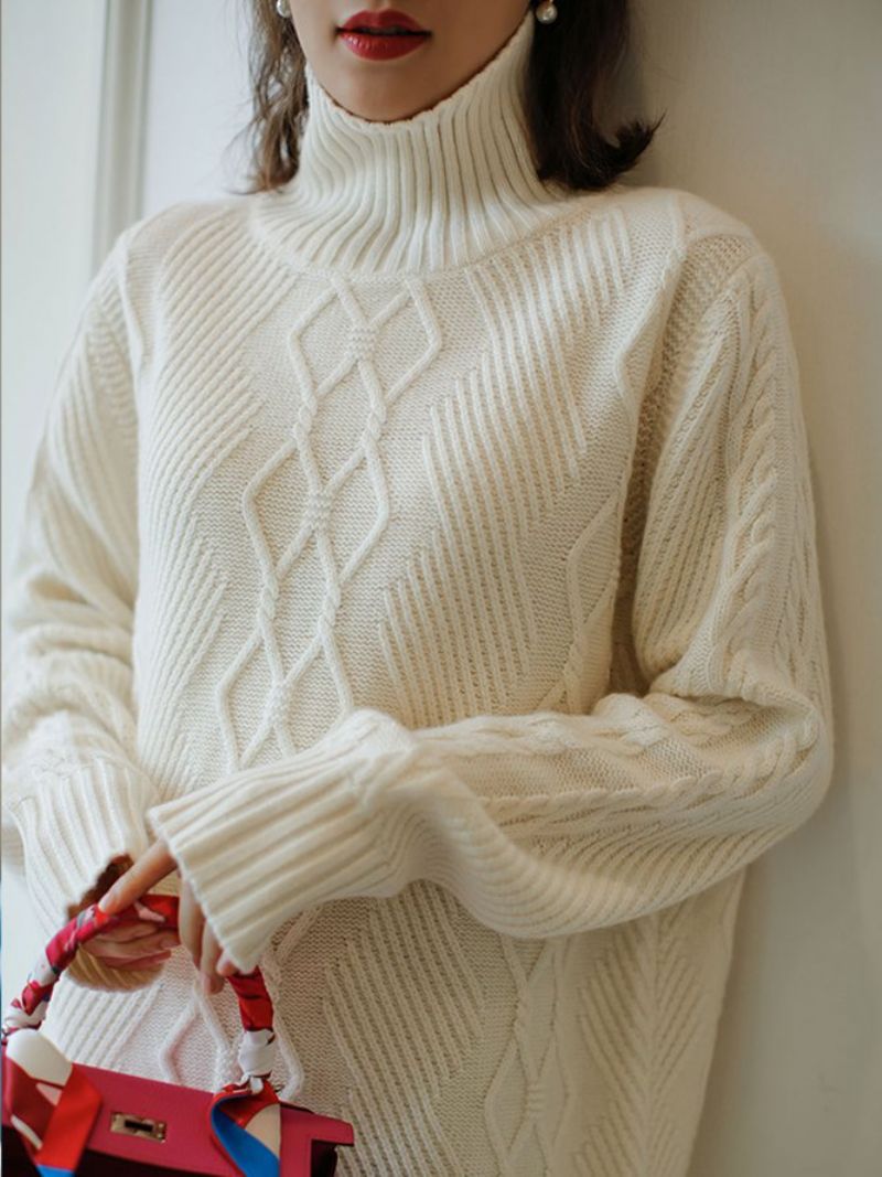 Urban Loose Plain Rullekrave Sweater Kjole