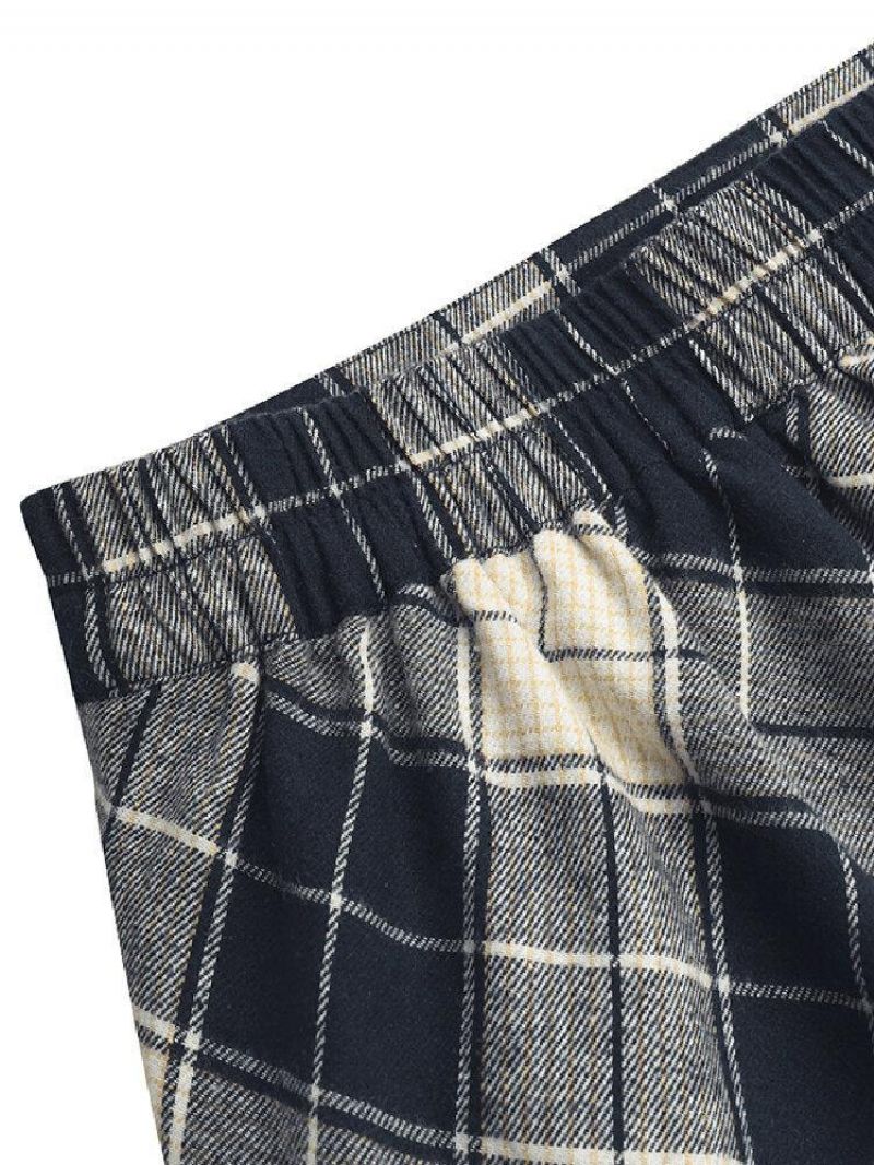 Kvinder Plaid A-Line Vintage Højtaljede Nederdele Med Lomme