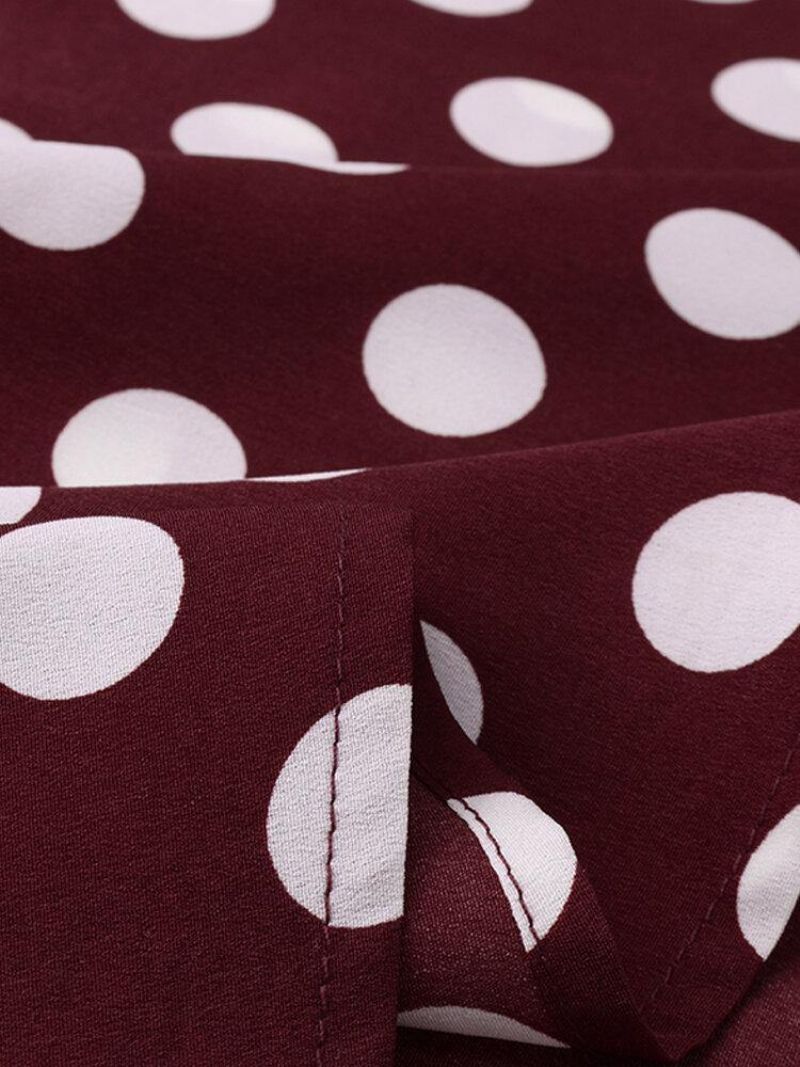 Polka Dot Print Højtaljet Sidelynlås Elegante Løse Maxi-Nederdele