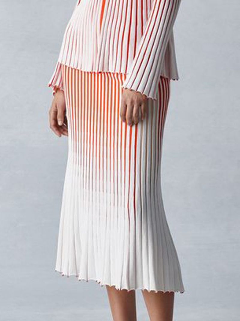 Urban Striped Colour Block Midi-Nederdeltrøje