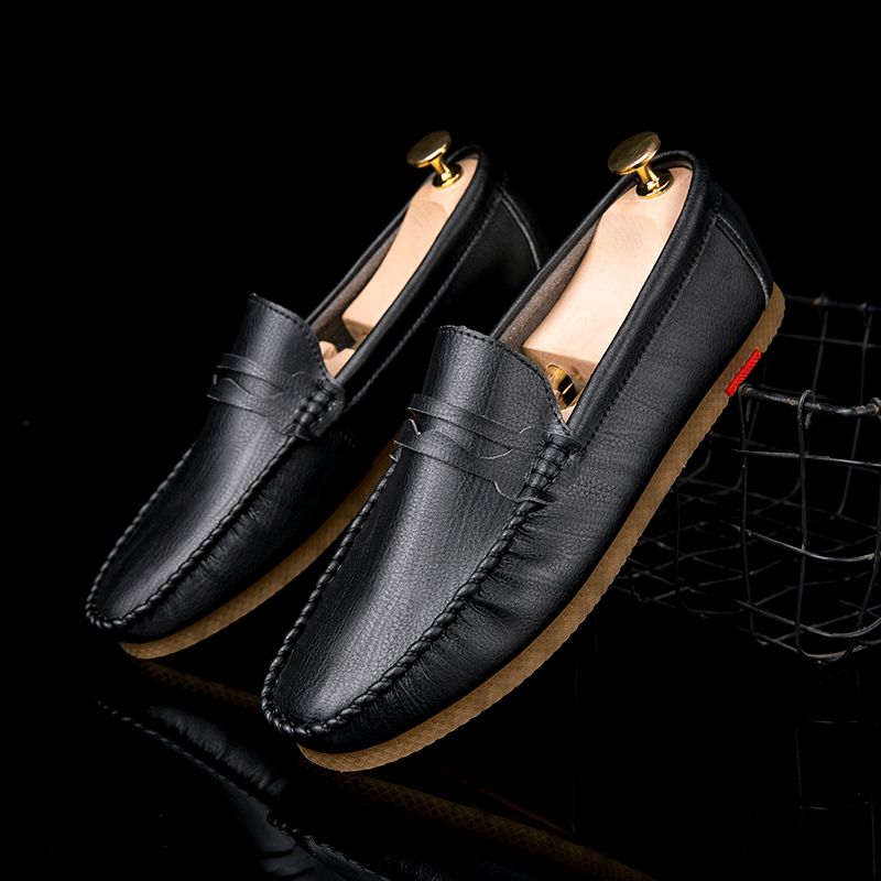 Mænd Microfiber Åndbar Behagelig Bund Slip On Driving Loafers Casual Lædersko