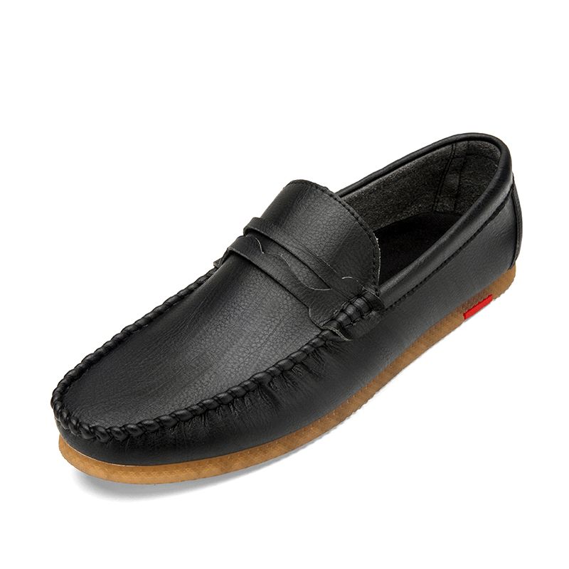 Mænd Microfiber Åndbar Behagelig Bund Slip On Driving Loafers Casual Lædersko