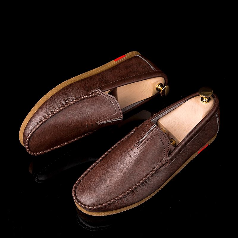 Mænd Microfiber Åndbar Komfortabel Bund Slip On Driving Casual Læder Loafers Sko