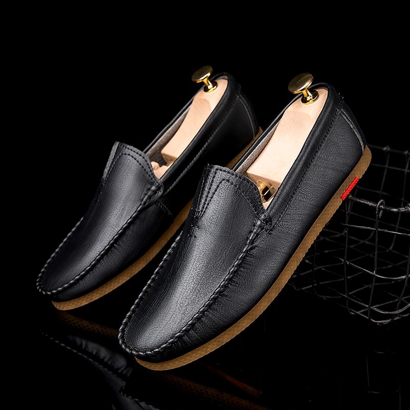 Mænd Microfiber Åndbar Komfortabel Bund Slip On Driving Casual Læder Loafers Sko