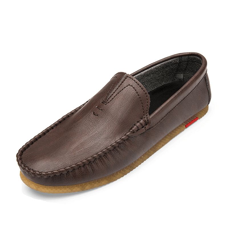 Mænd Microfiber Åndbar Komfortabel Bund Slip On Driving Casual Læder Loafers Sko