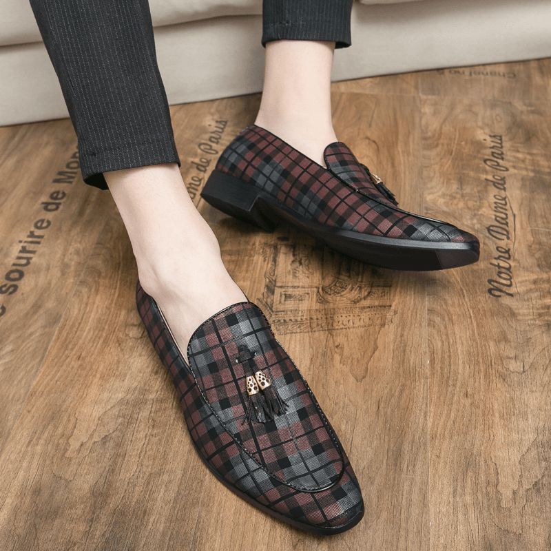 Mænd Microfiber Åndbart Gittermønster Blød Sål Slip On Casual Business Sko