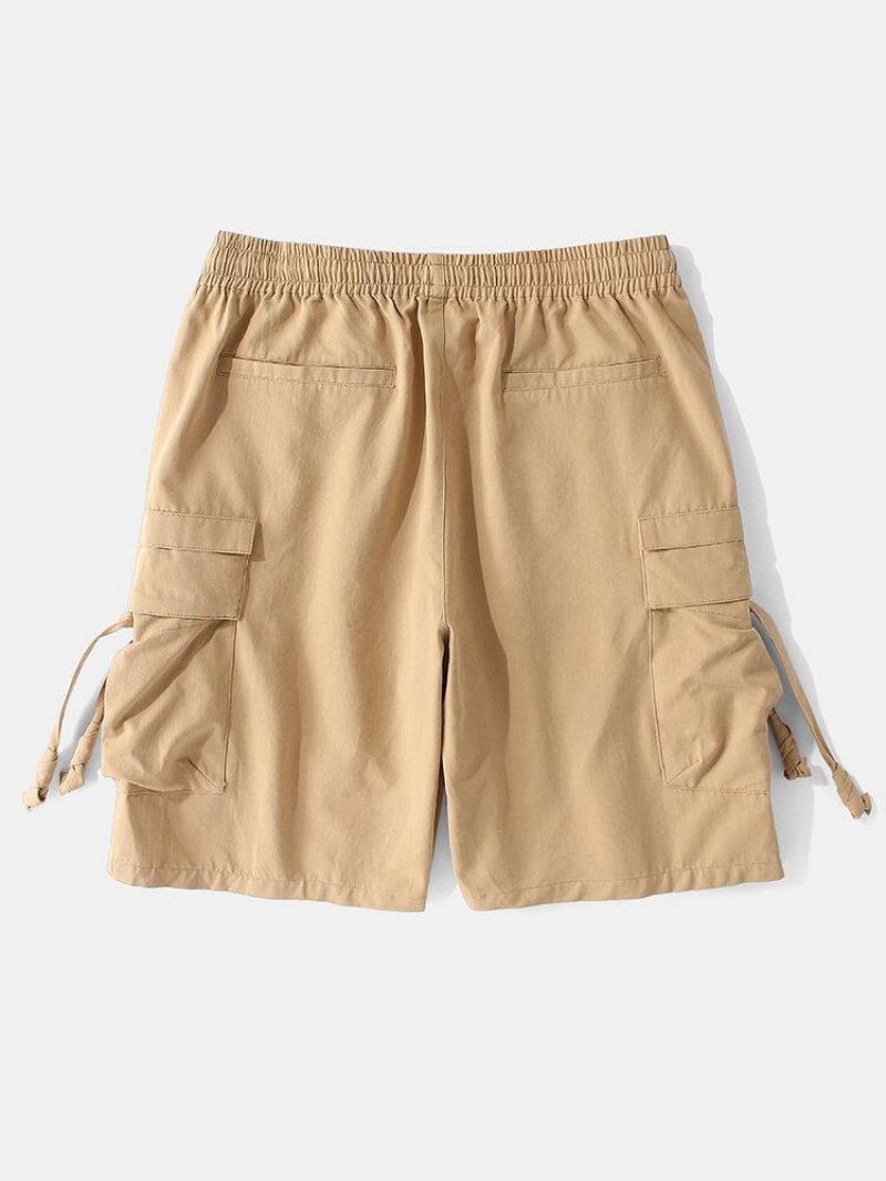 Mænds Afslappede Cargo-Shorts Med Lommer I 100 % Bomuld