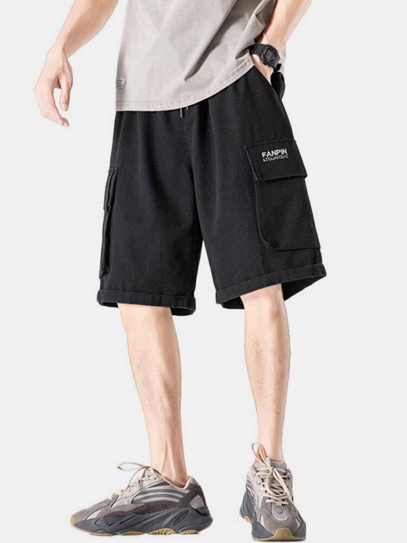 Mænds Afslappede Cargo-Shorts Med Snøre