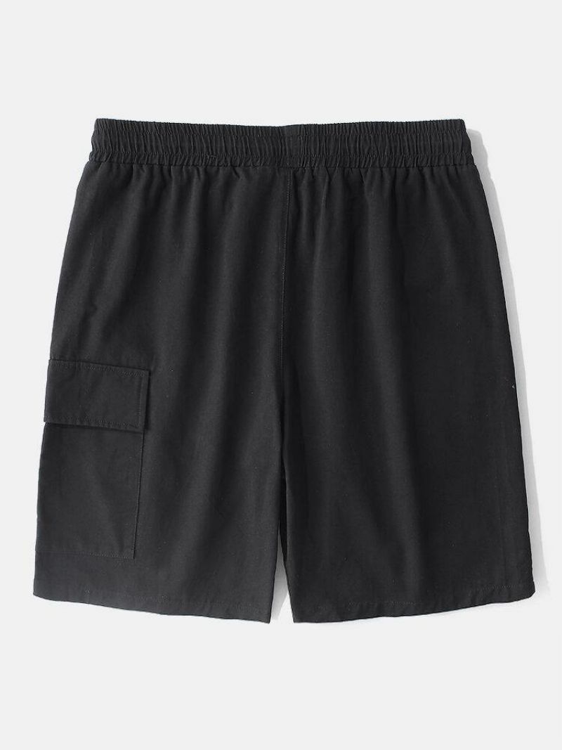 Mænds Casual Big Pocket 100 % Bomuld Color Block Cargo Shorts