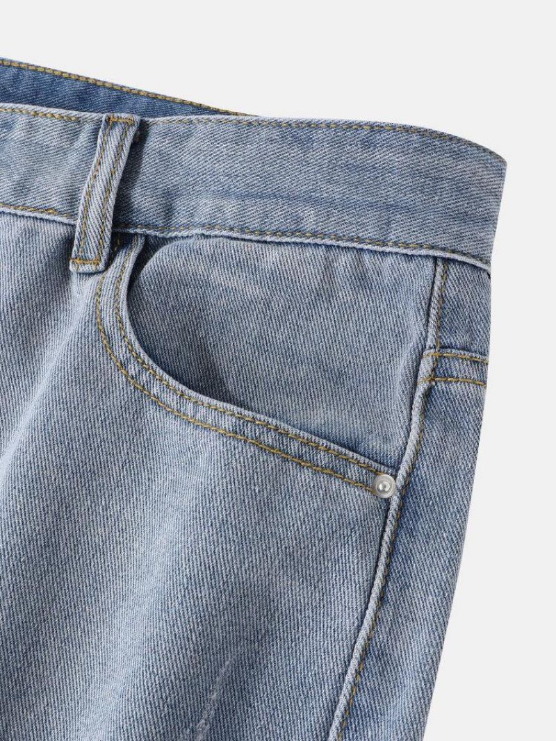 Mænds Denim Gradientlommer Løse Behagelige Afslappede Shorts