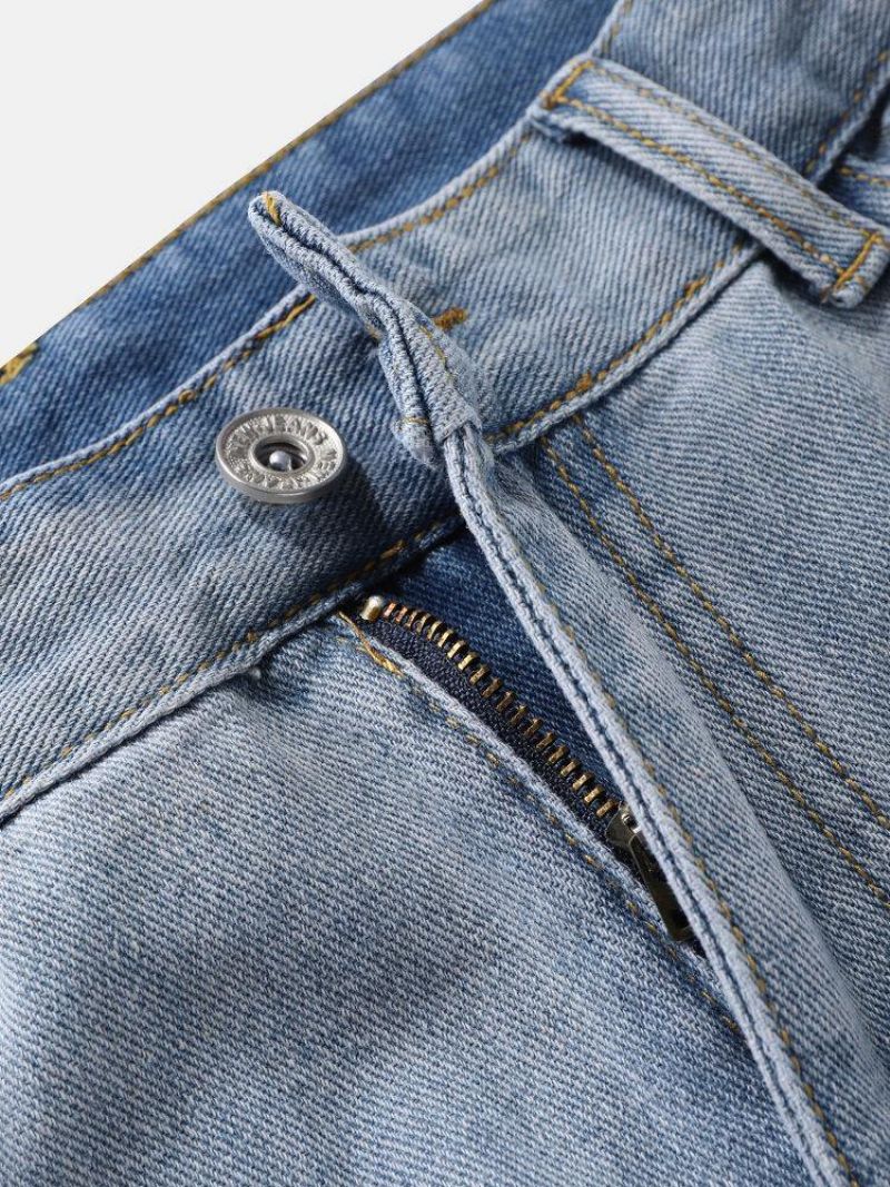 Mænds Denim Gradientlommer Løse Behagelige Afslappede Shorts