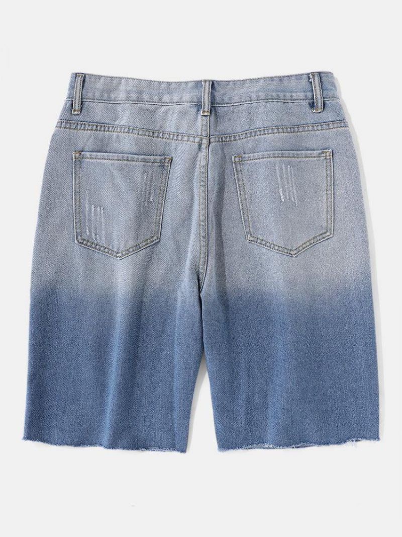 Mænds Denim Gradientlommer Løse Behagelige Afslappede Shorts