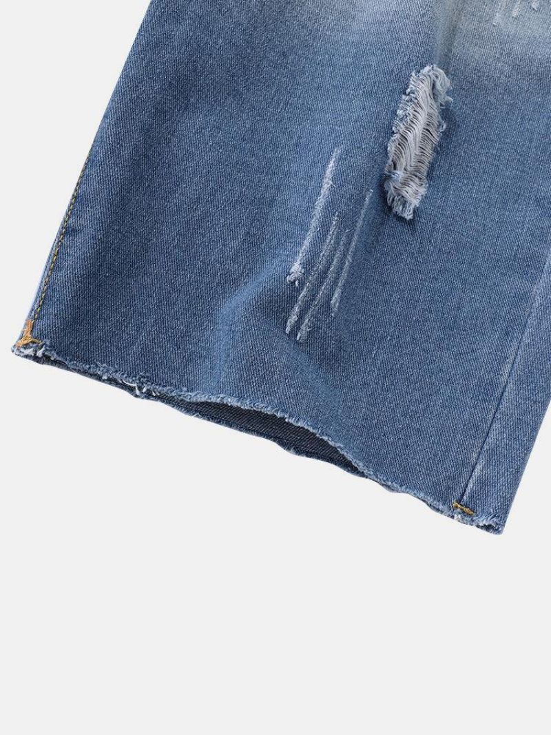 Mænds Denim Gradientlommer Løse Behagelige Afslappede Shorts