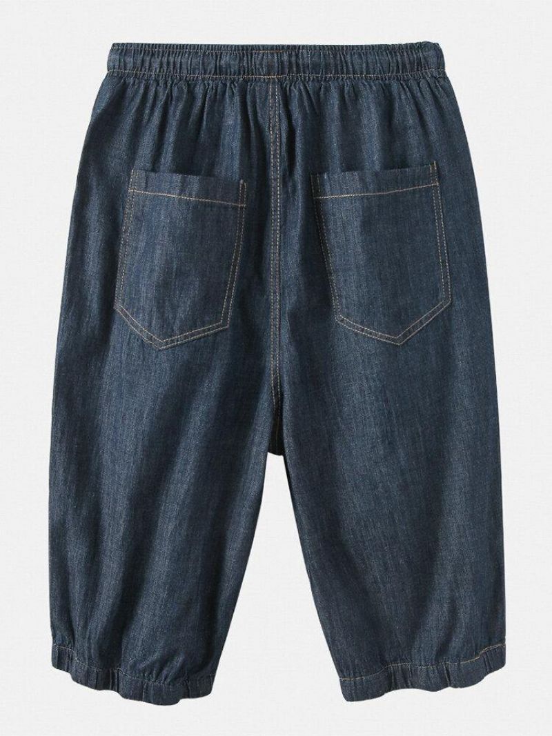 Mænds Simple Flerlommesnore Afslappede Jeans