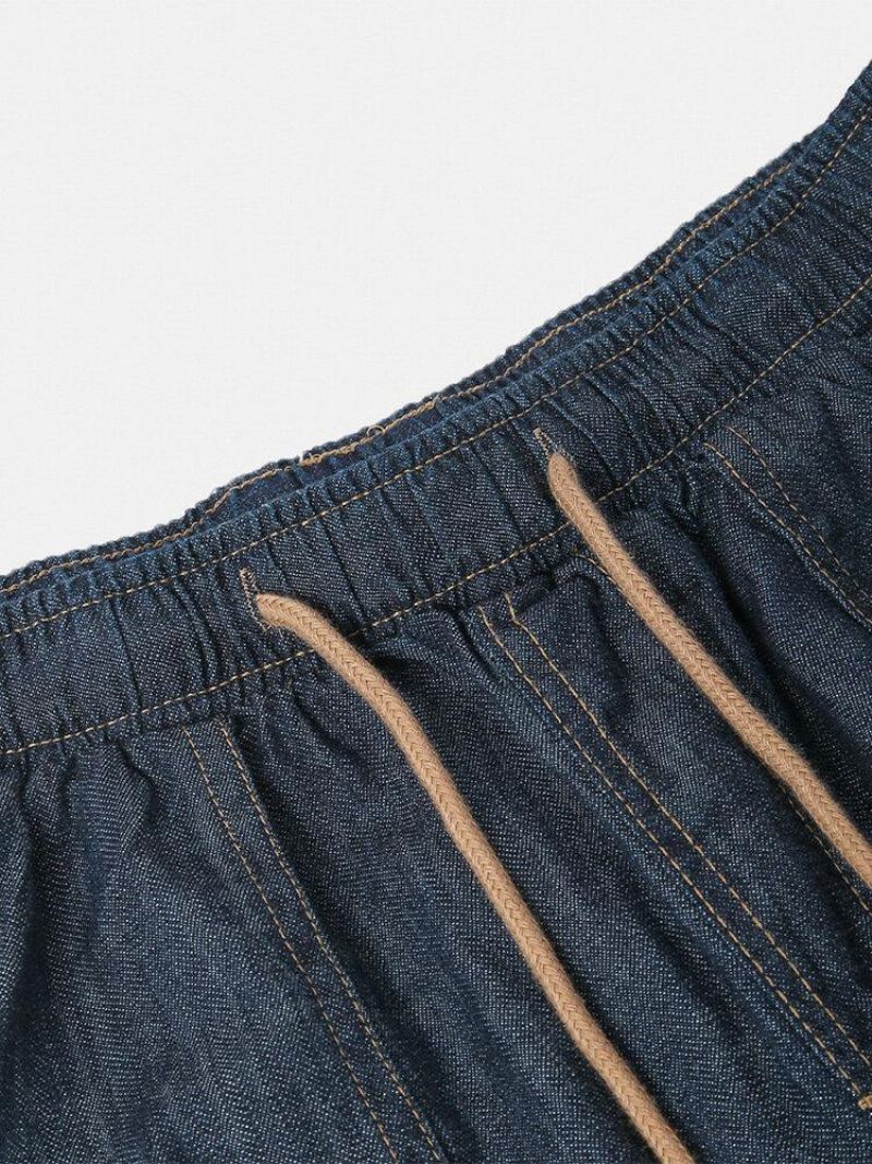 Mænds Simple Flerlommesnore Afslappede Jeans