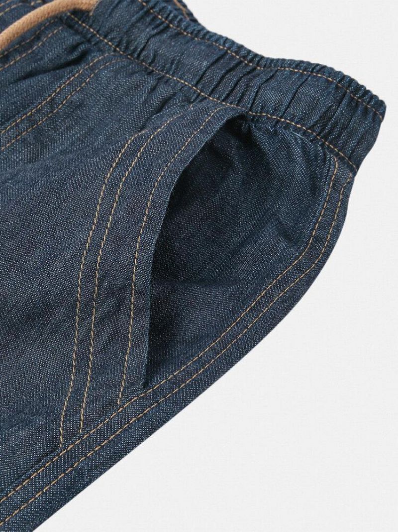 Mænds Simple Flerlommesnore Afslappede Jeans