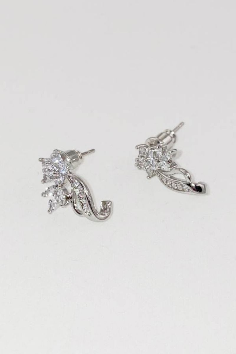 Blomstrede Cubic Zirconia Stud Øreringe