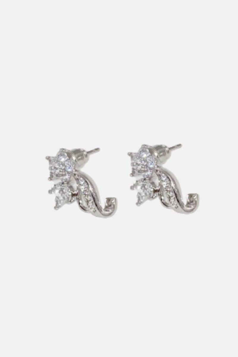 Blomstrede Cubic Zirconia Stud Øreringe