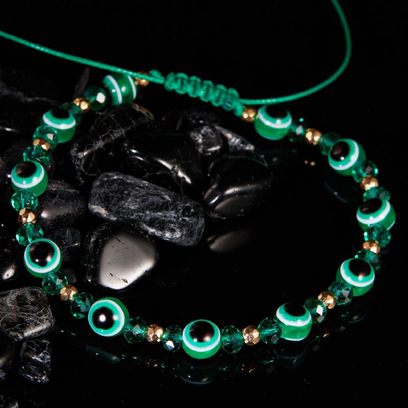 Eye Crystal Bead Pull Justerbar Armbånd