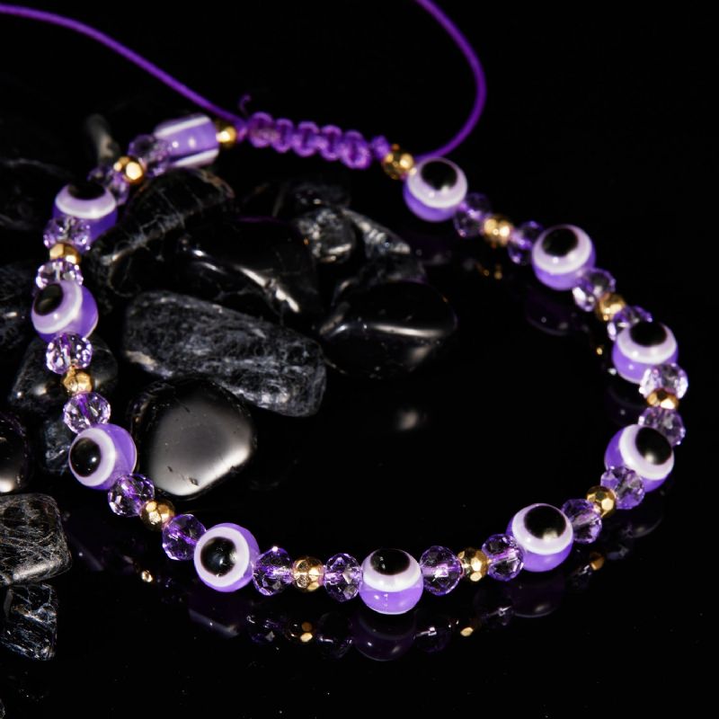 Eye Crystal Bead Pull Justerbar Armbånd