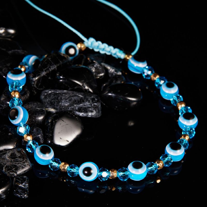 Eye Crystal Bead Pull Justerbar Armbånd